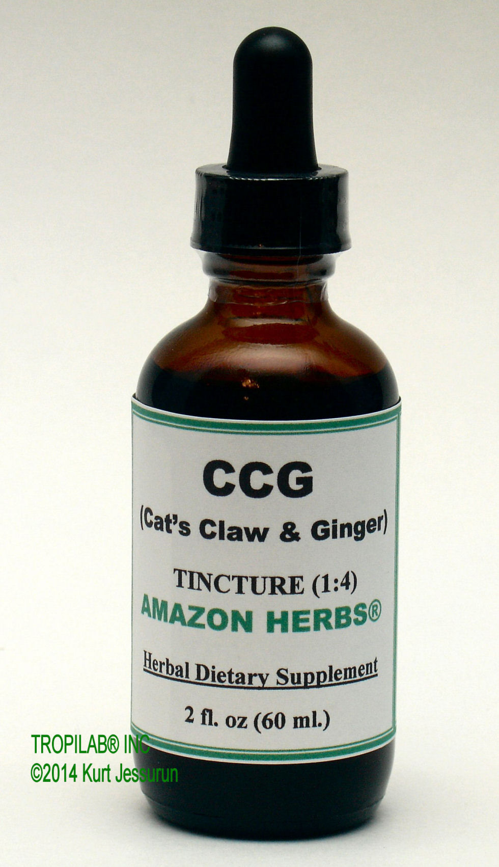 Cat's claw and Ginger - CCG tincture, only for US$24.00 per 2 fl oz. Very effective against inflammation of the upper respiratory
 tract. Cat's claw fights virus infections of the upper respiratory tract and is a strong immune system booster. Ginger stimulates
 circulation, fights viruses and helps clear the sinuses and lungs of mucus.