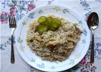 Mixed rice with codfish