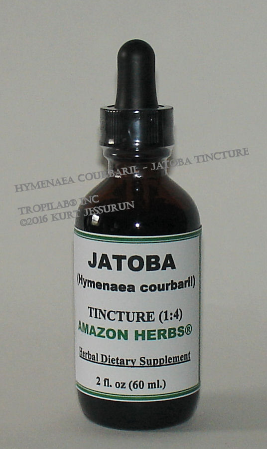 Hymenaea courbaril - Jatoba tincture - Tropilab. Applications Jatoba in traditional herbal medicine in South America. Fungus & 
bladder infections support.